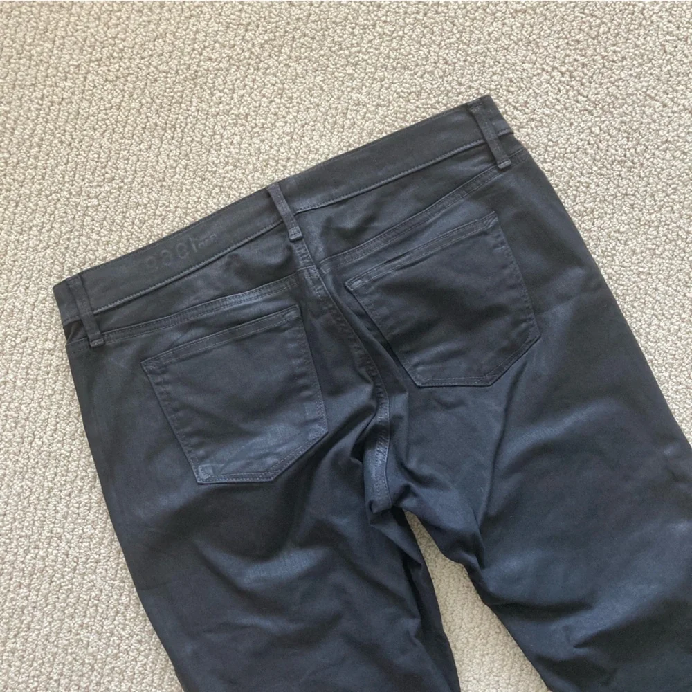 Gap 1969 Black Shine Skinny Legging Jeans Size 30 Stretch Pants Bottoms EUC